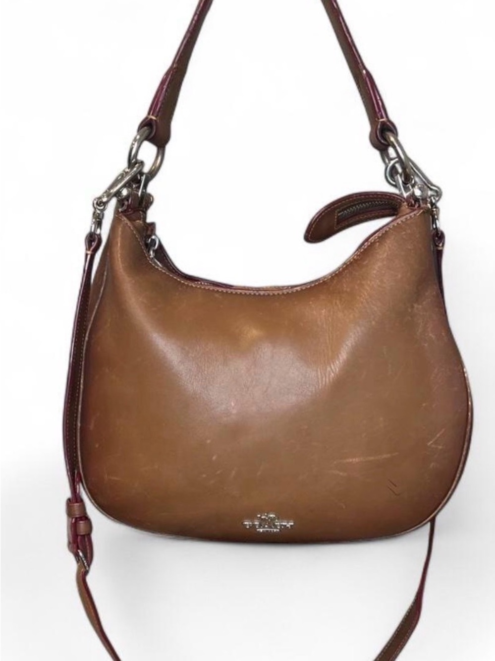 COACH BROWN LEATHER HOBO BAG